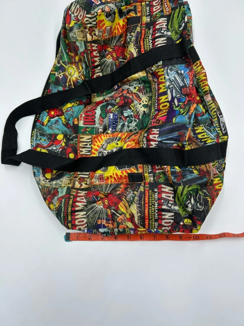 Iron Man Marvel Comic Print Men’s Duffle Bag - Black Strap NWOT